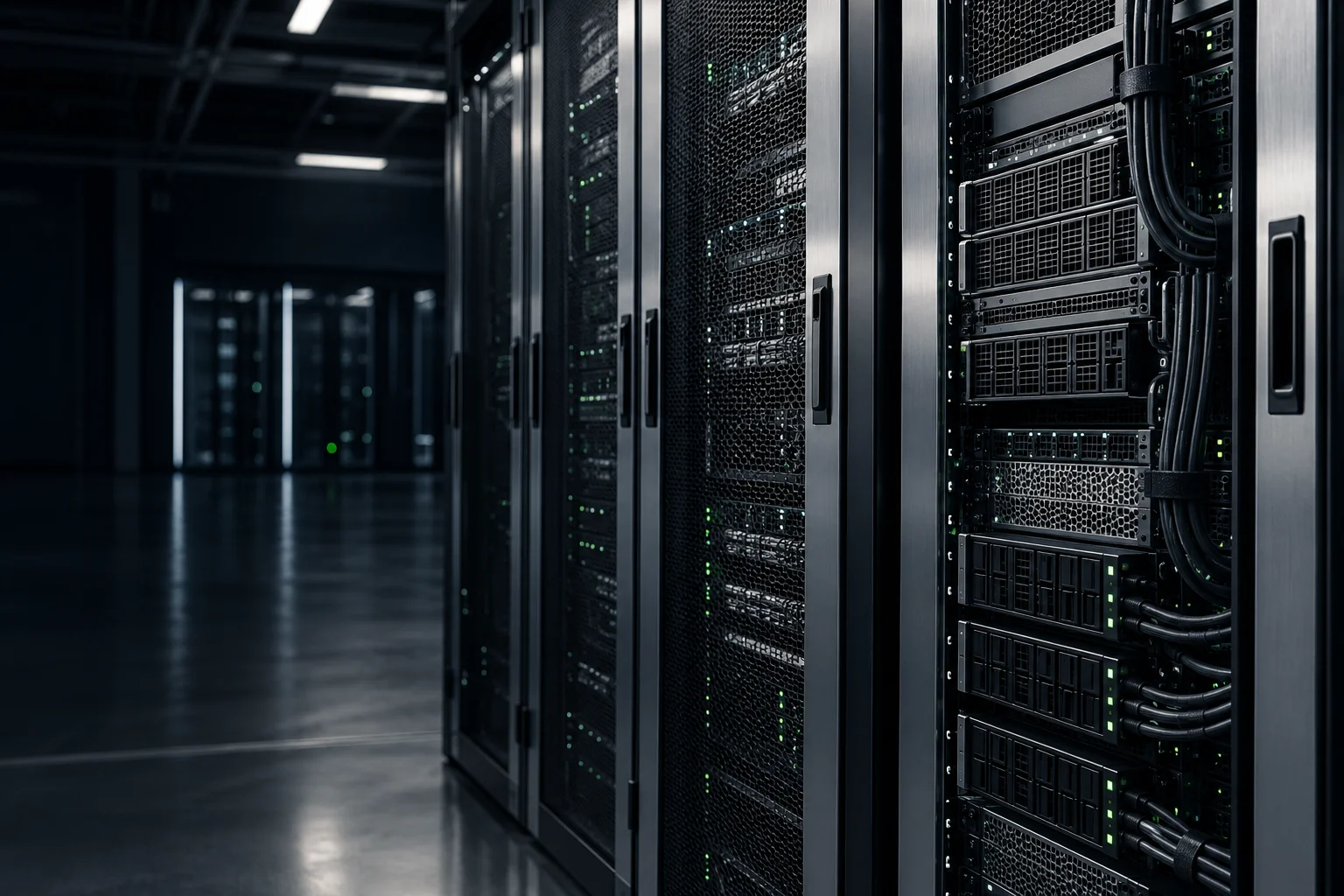 Illustrative server racks in a data center